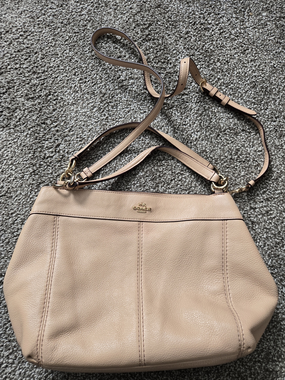 Coach Pebbled Leather Shoulder Bag in Nude Blush